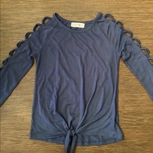 Girls long sleeve cutout shirt